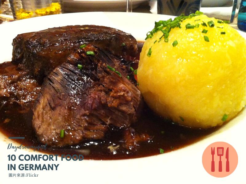 Sauerbraten酸味燉牛肉：牛肉要在紅酒或醋裡浸泡至少10天，才能料理。