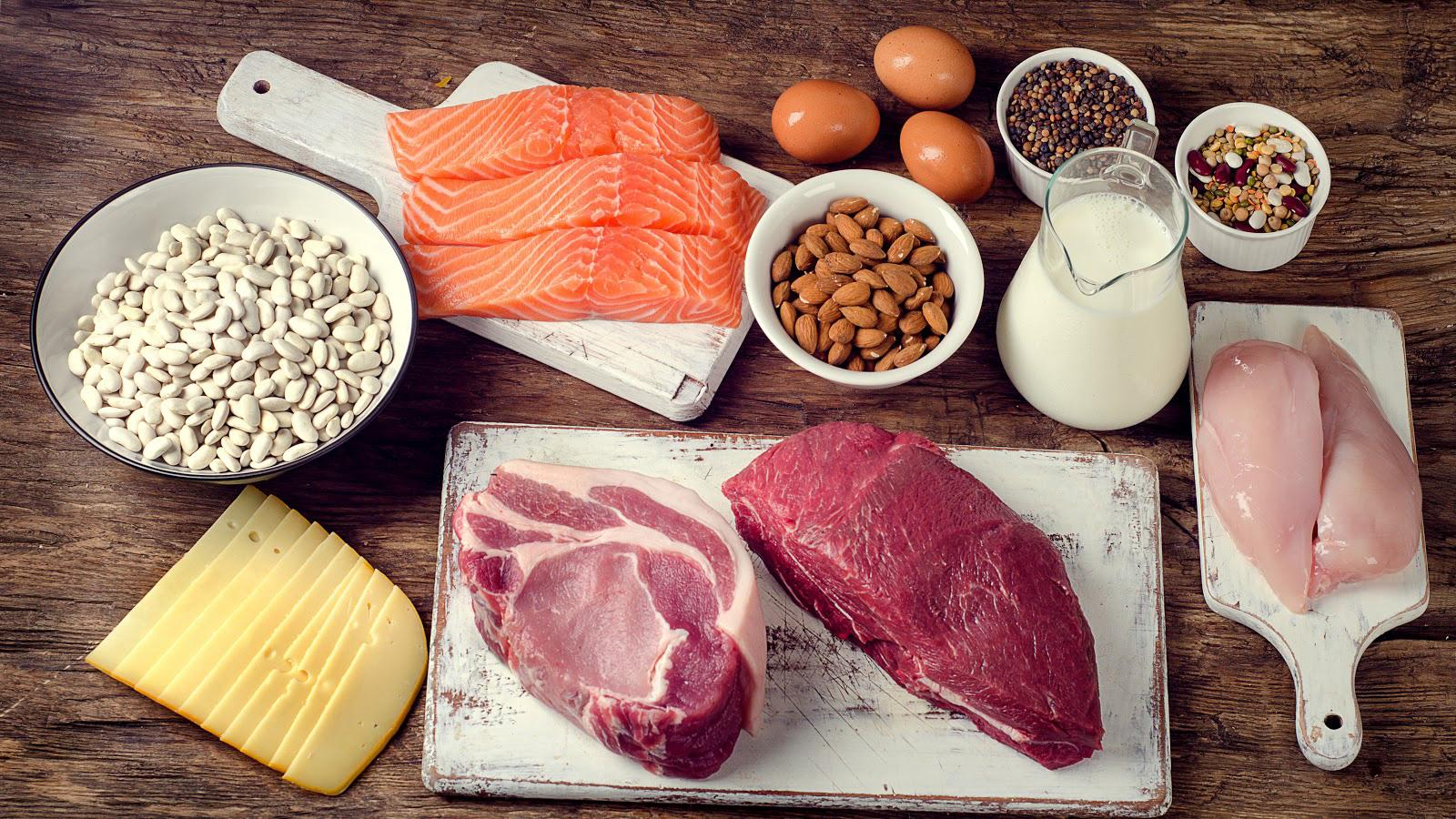常見的優質蛋白質包含：牛肉、雞肉、鮭魚、雞蛋、乳製品以及豆類等