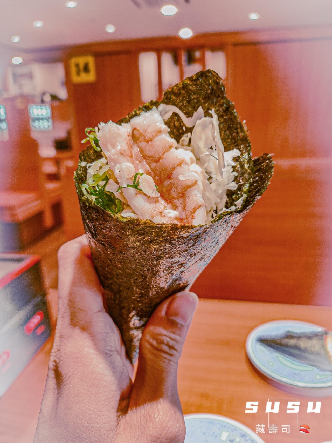 個人我呢～吃壽司必會吃兩個鮮蝦手卷～
